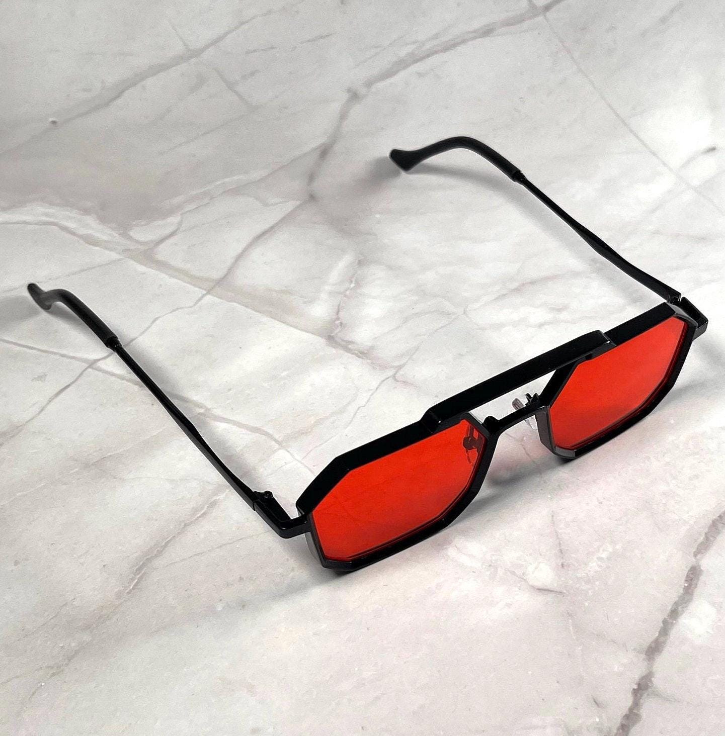 Futuristic polygonal red sunglasses