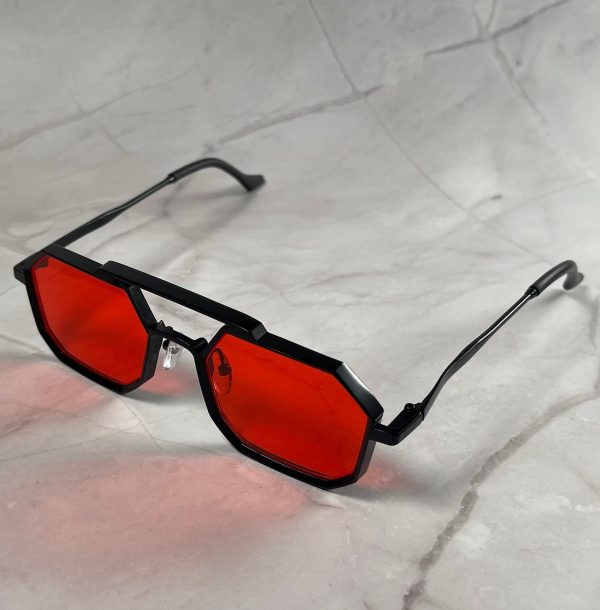 Futuristic polygonal red sunglasses - Image 7