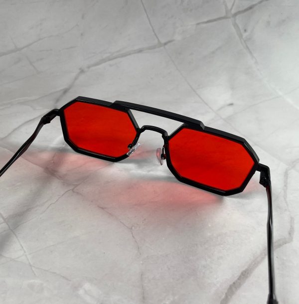 Futuristic polygonal red sunglasses - Image 5