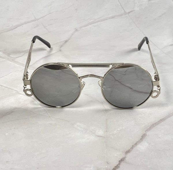 Retro Steampunk Round Sunglasses - Image 7
