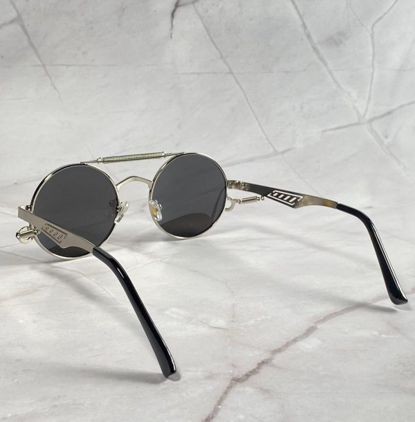 Retro Steampunk Round Sunglasses - Image 6