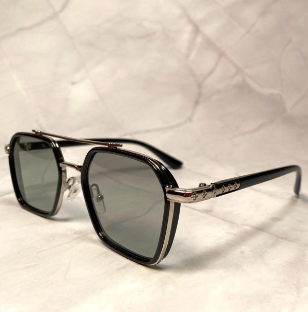 Chrome Hearts style double-bridge square frame sunglasses - Image 5