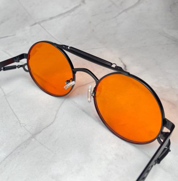 Steampunk retro round frame sunglasses - Image 3