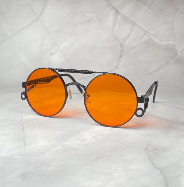 Steampunk retro round frame sunglasses - Image 2