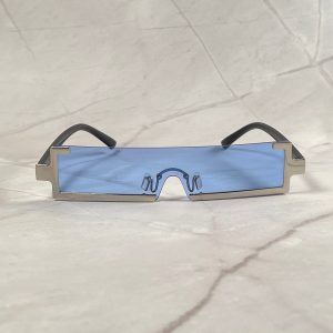 Futuristic metal square frame sunglasses