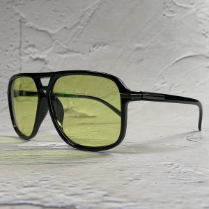Retro large frame double beam sunglasses