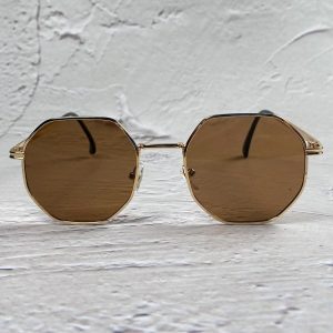Retro polygonal metal frame sunglasses