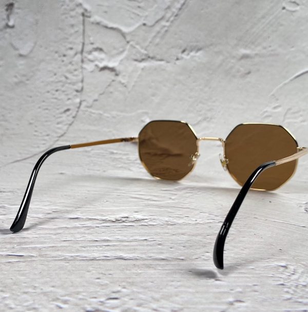 Retro polygonal metal frame sunglasses - Image 3