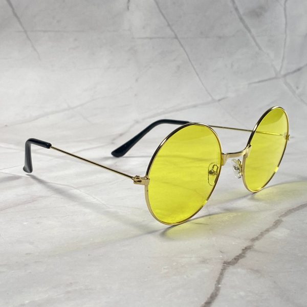 Retro round frame yellow sunglasses - Image 7