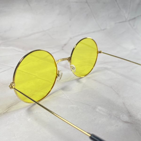 Retro round frame yellow sunglasses - Image 6