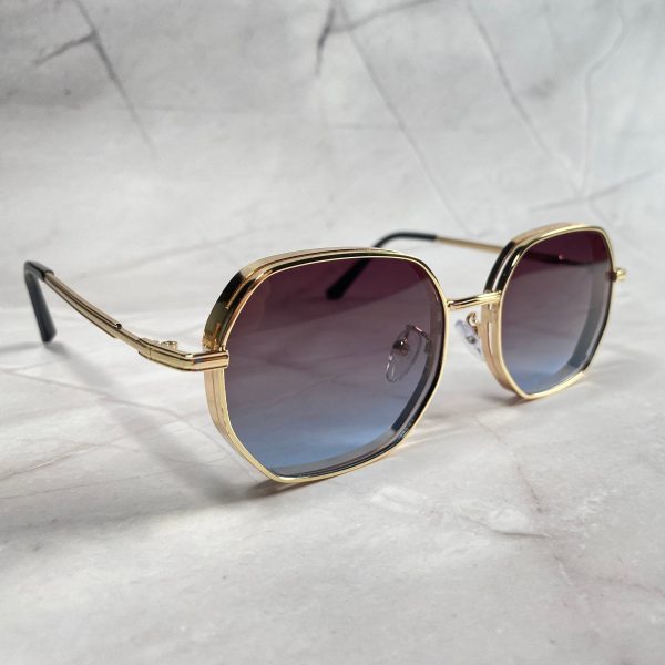 Retro octagonal frame gradient sunglasses - Image 5