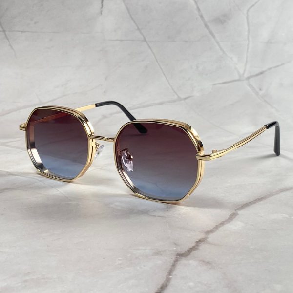Retro octagonal frame gradient sunglasses