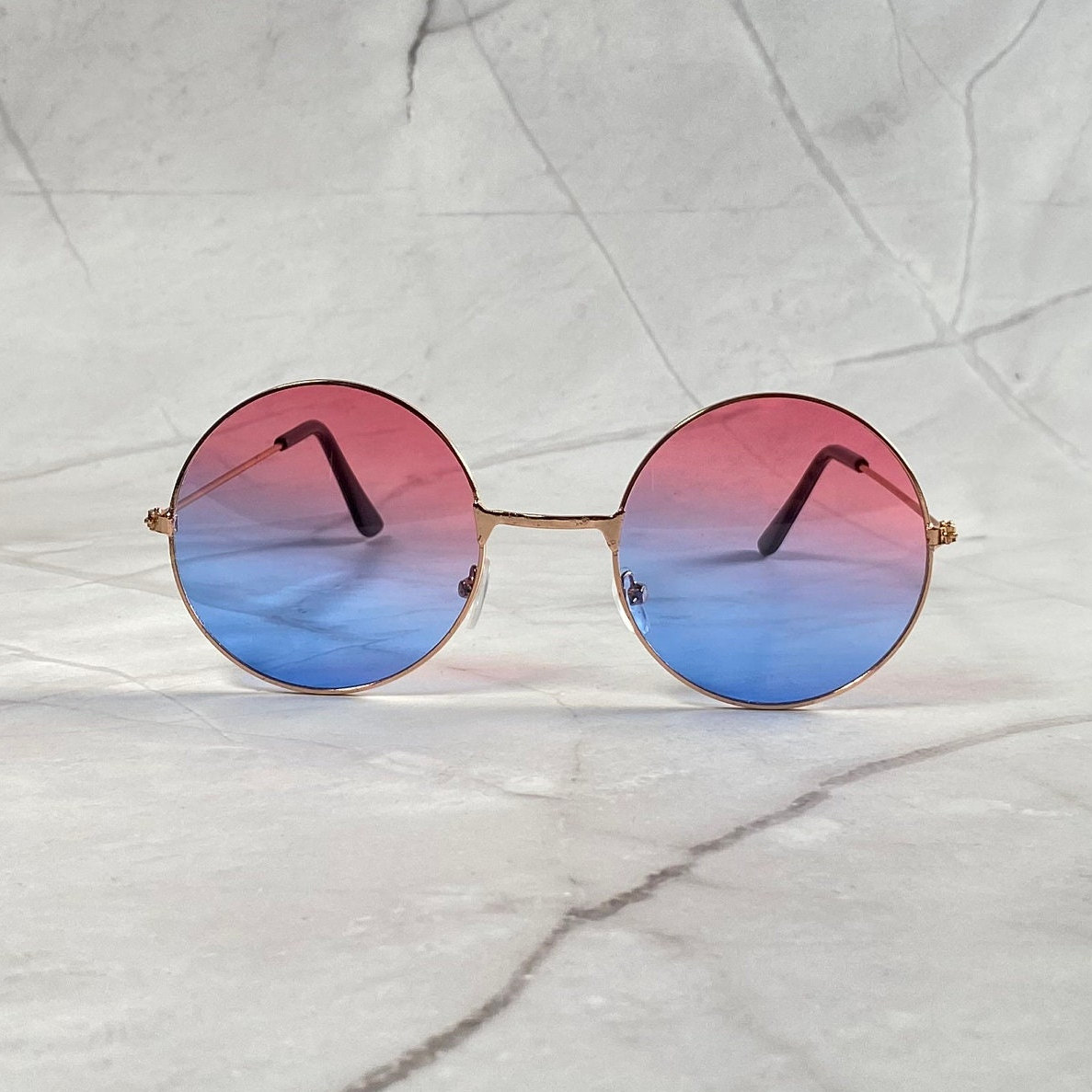 Retro gradient round frame sunglasses