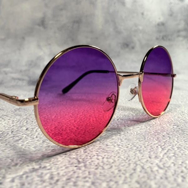 Retro gradient round frame sunglasses - Image 4