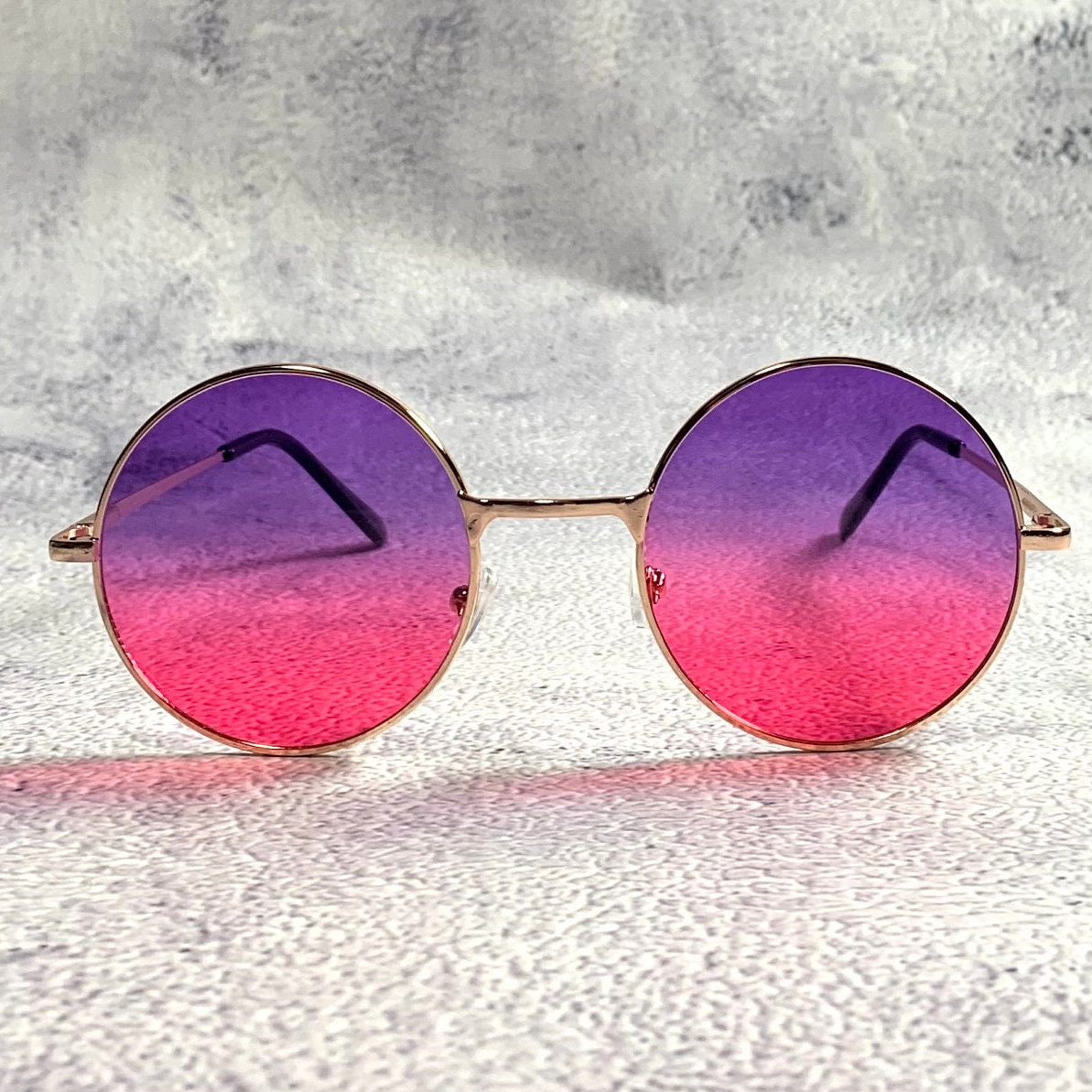 Retro gradient round frame sunglasses
