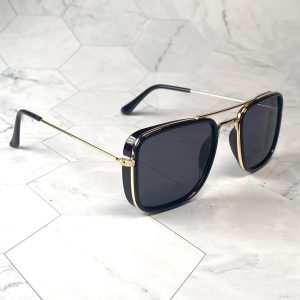 Retro double-beam large frame sunglasses