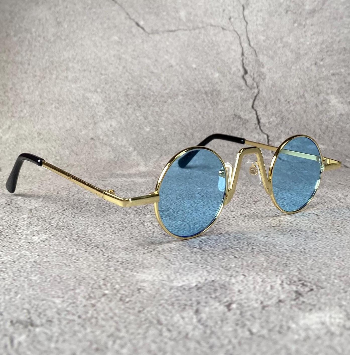 Retro round metal frame sunglasses