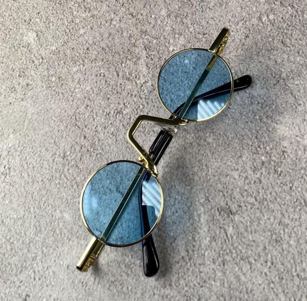 Retro round metal frame sunglasses - Image 3
