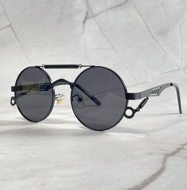 Steampunk round frame sunglasses - Image 7