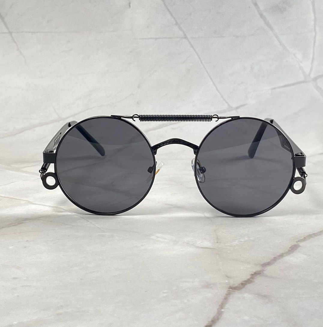 Steampunk round frame sunglasses
