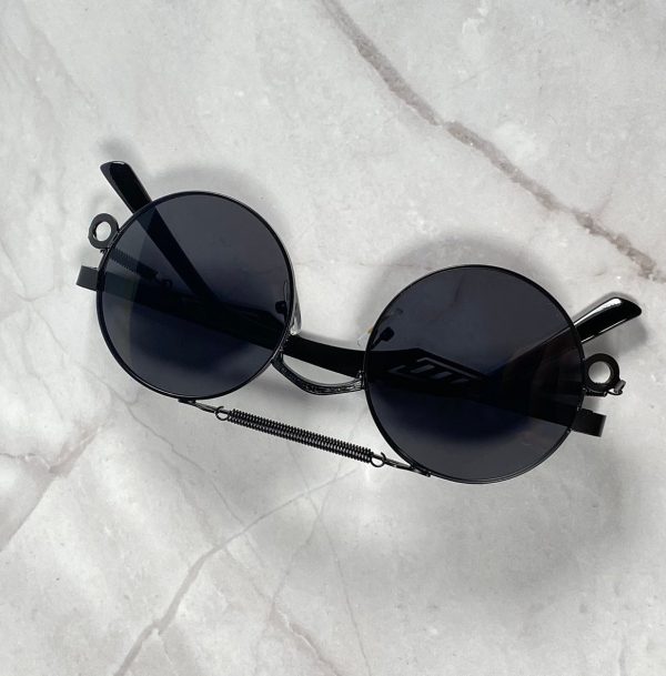 Steampunk round frame sunglasses - Image 2