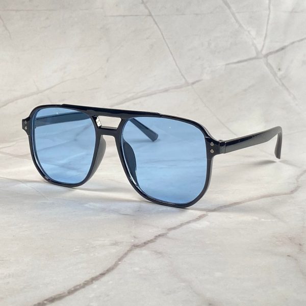 Trendy black frame double-bridge sunglasses - Image 2