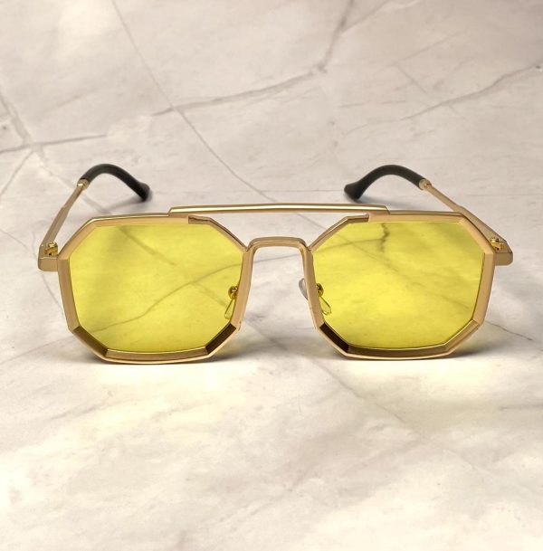 Cool hexagonal metal frame sunglasses