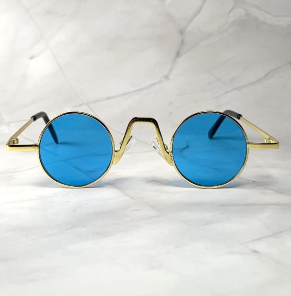 Retro round metal frame sunglasses